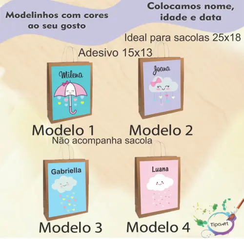 Adesivo para Sacola 15x13-chuva de Amor
