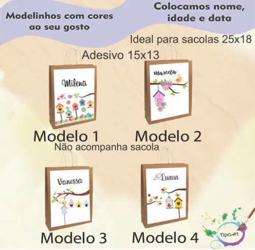 Adesivo para Sacola 15x13-jardim Encantado