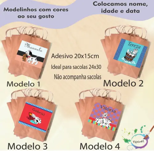 Adesivo para Sacola 20x15 -101 Dalmatas