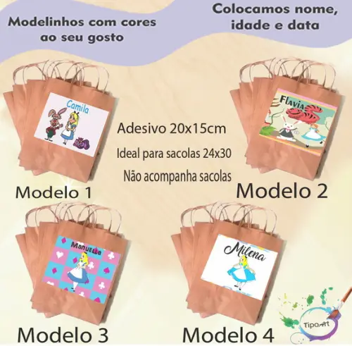 Adesivo para Sacola 20x15 -alice