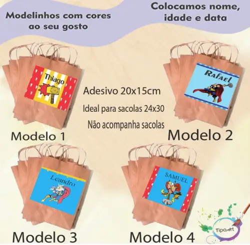 Adesivo para Sacola 20x15 - Thor