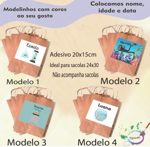Adesivo para Sacola 20x15 -aquário