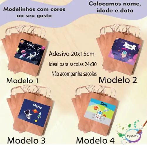 Adesivo para Sacola 20x15 -astronauta