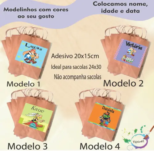 Adesivo para Sacola 20x15 -asterix