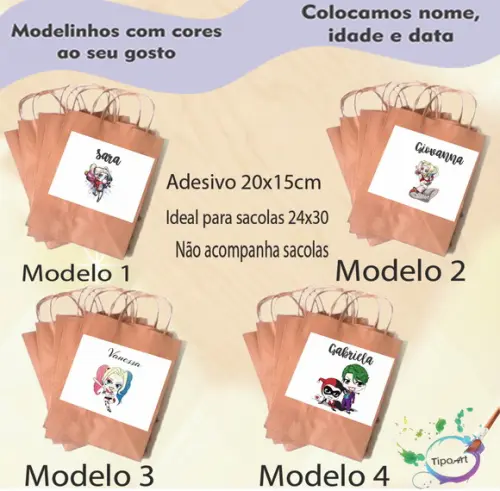 Adesivo para Sacola 20x15 -arlequina