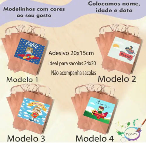 Adesivo para Sacola 20x15 -aviador
