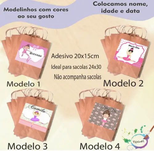 Adesivo para Sacola 20x15 -bailarina