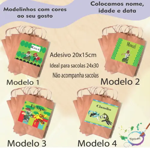 Adesivo para Sacola 20x15 -ben 10