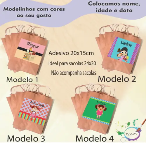 Adesivo para Sacola 20x15 -boneca