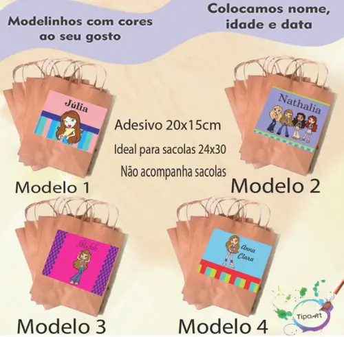 Adesivo para Sacola 20x15 -bratz