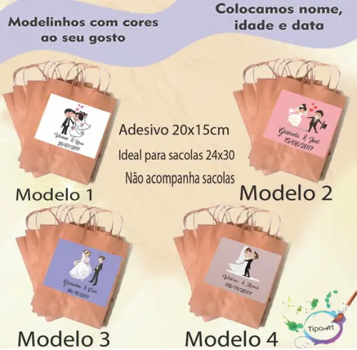 Adesivo para Sacola 20x15 -casal