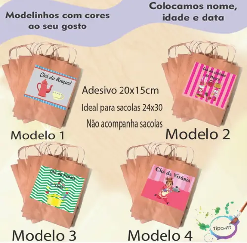 Adesivo para Sacola 20x15 -chá de Cozinha/panela