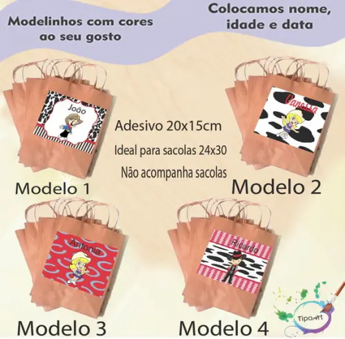 Adesivo para Sacola 20x15 -cowboy