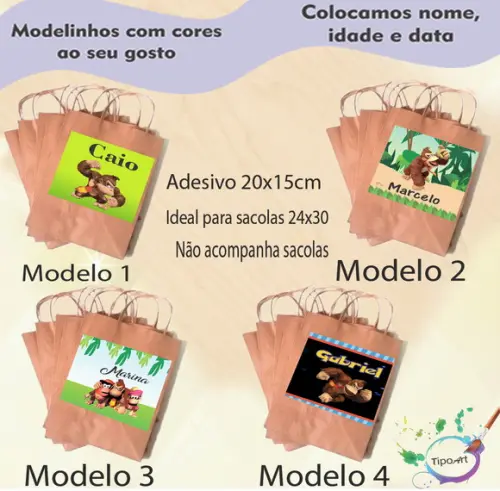 Adesivo para Sacola 20x15 -donkey Kong