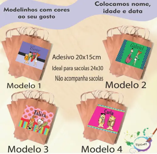 Adesivo para Sacola 20x15 -fred Flintstone