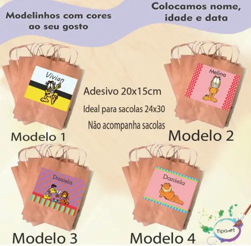 Adesivo para Sacola 20x15 -garfield