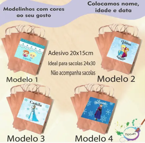 Adesivo para Sacola 20x15 -frozen