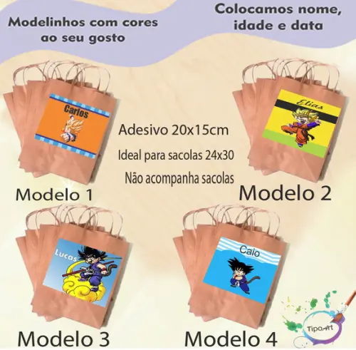 Adesivo para Sacola 20x15 -goku