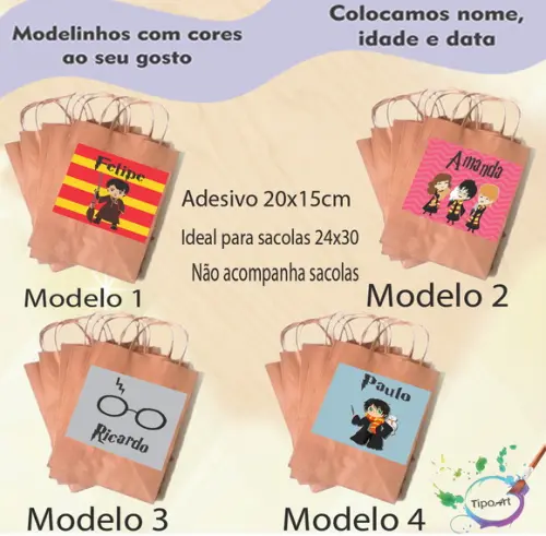 Adesivo para Sacola 20x15 -harry Potter-modelo 1