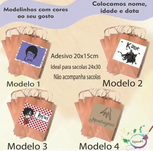 Adesivo para Sacola 20x15 -harry Potter-modelo 2