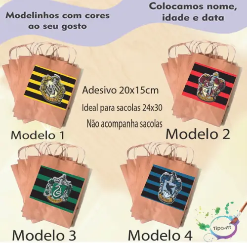 Adesivo para Sacola 20x15 -hogwarts