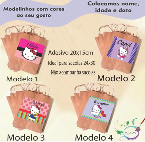 Adesivo para Sacola 20x15 -hello Kitty