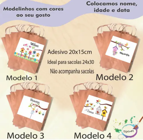 Adesivo para Sacola 20x15 -jardim Encantado