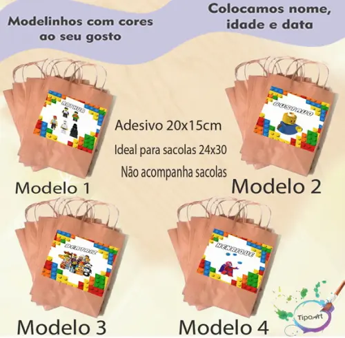 Adesivo para Sacola 20x15 -lego