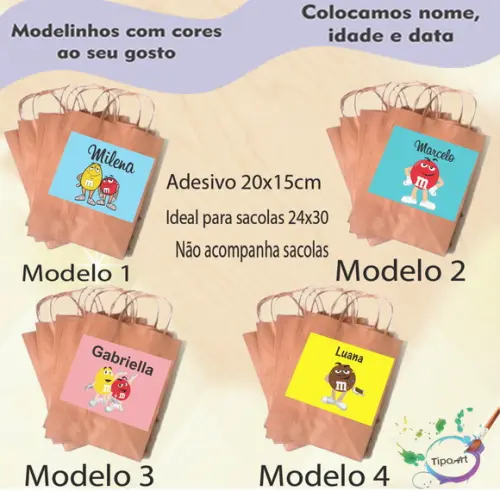 Adesivo para Sacola 20x15 -m&m