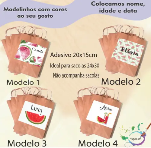Adesivo para Sacola 20x15 -melancia