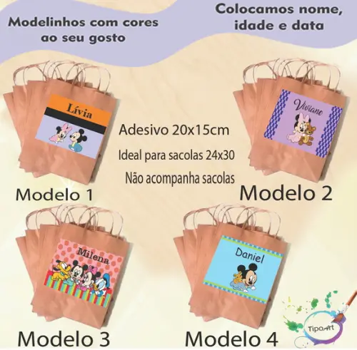 Adesivo para Sacola 20x15 -mickey Baby