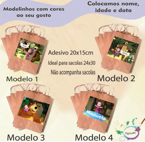 Adesivo para Sacola 20x15 -masha