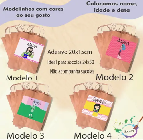 Adesivo para Sacola 20x15 -mulan
