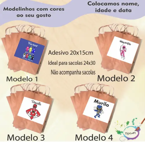 Adesivo para Sacola 20x15 -pawer Ranger