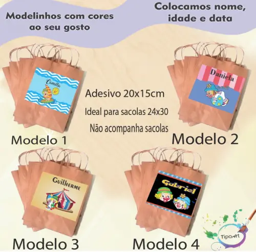 Adesivo para Sacola 20x15 -patatí Patatá