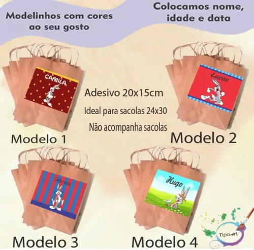 Adesivo para Sacola 20x15 -pernalonga