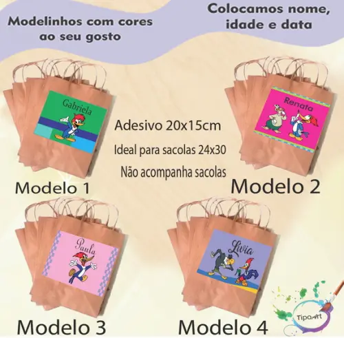 Adesivo para Sacola 20x15 -pica Pau