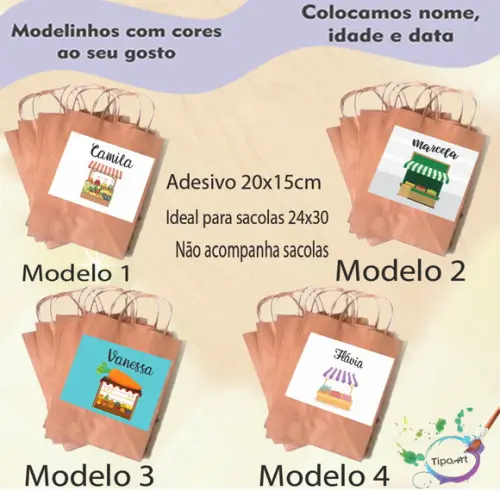Adesivo para Sacola 20x15 -quitandinha