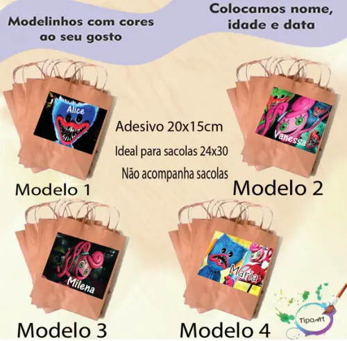 Adesivo para Sacola 20x15 -poppy Play Time