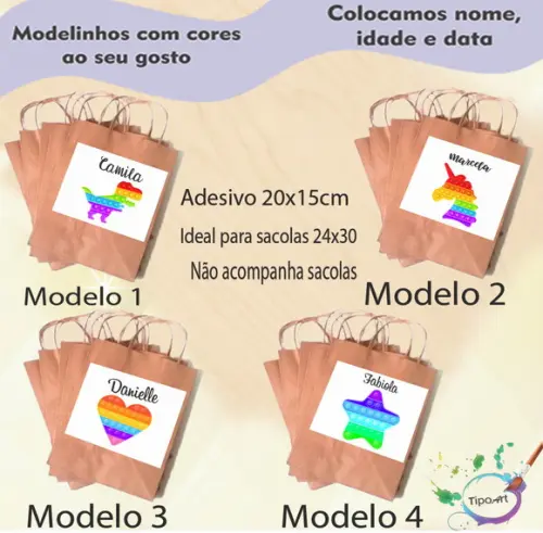 Adesivo para Sacola 20x15 -pop Fidget