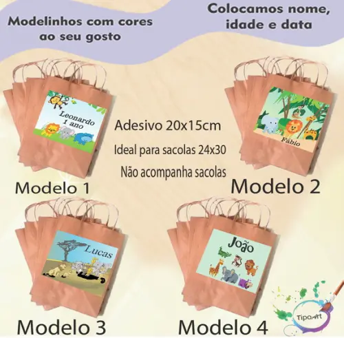 Adesivo para Sacola 20x15 -safari