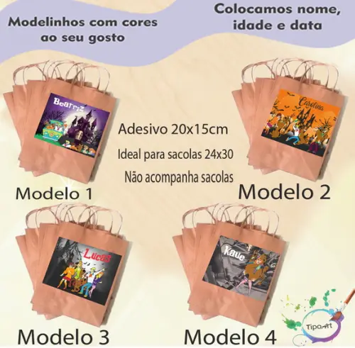Adesivo para Sacola 20x15 -scooby Doo