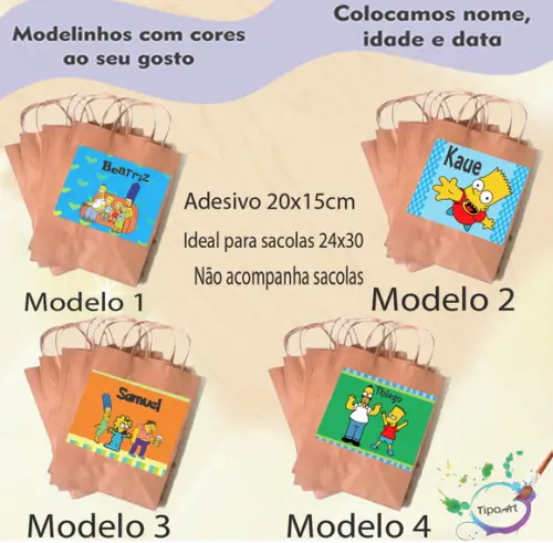 Adesivo para Sacola 20x15 -simpson