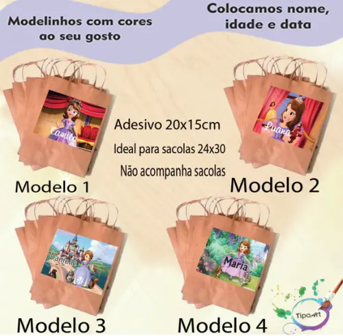 Adesivo para Sacola 20x15 -sofia