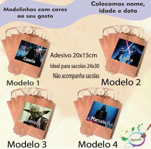 Adesivo para Sacola 20x15 -starwars