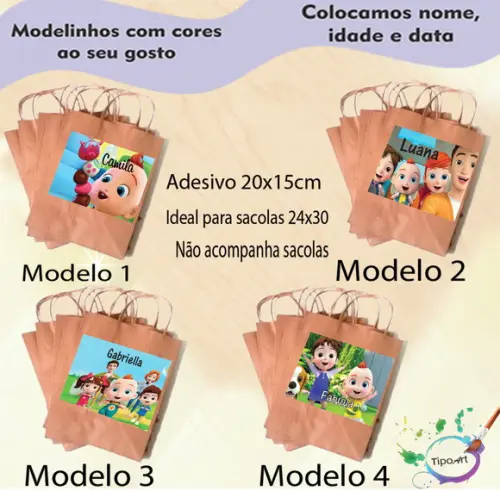 Adesivo para Sacola 20x15 -super Jojo