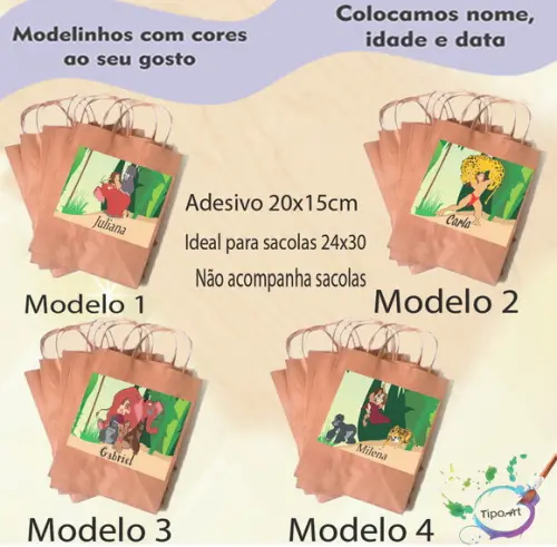 Adesivo para Sacola 20x15 -tarzan