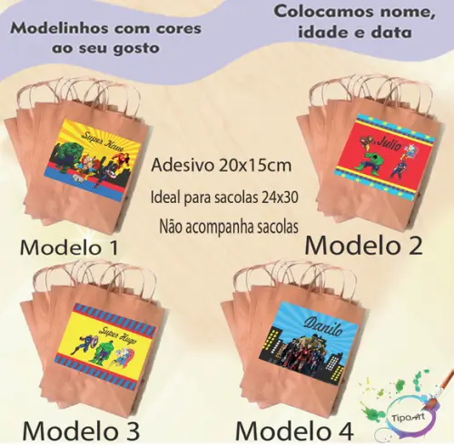 Adesivo para Sacola 20x15 -vingadores