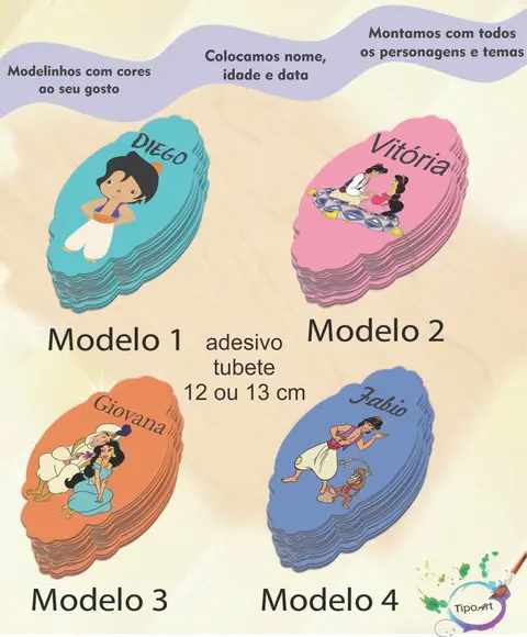 Adesivo para Tubete 12 ou 13 Cm-aladin