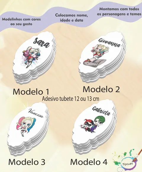 Adesivo para Tubete 12 ou 13 Cm-arlequina
